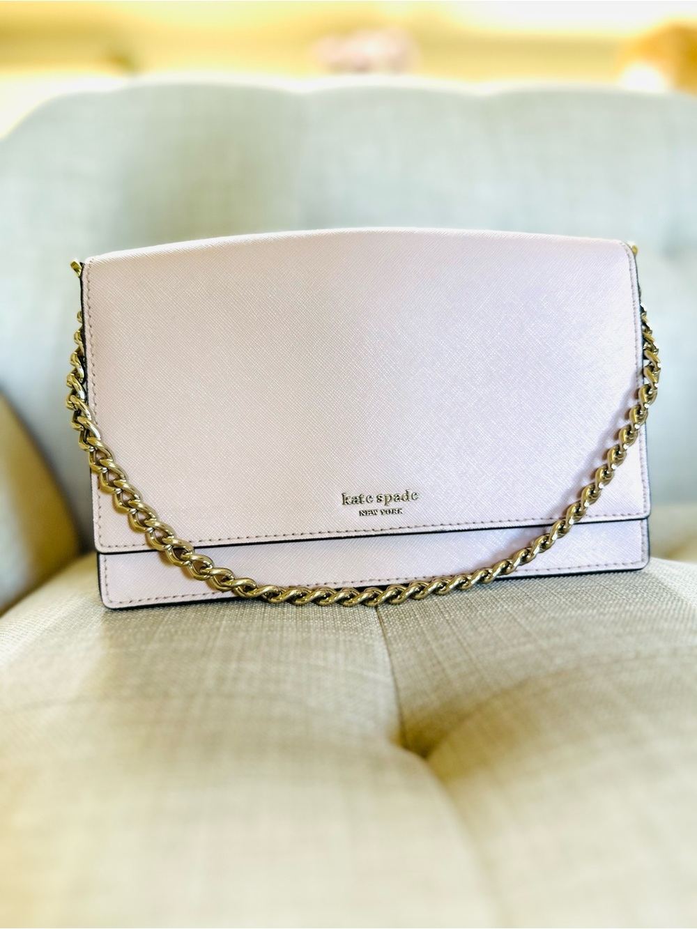 Kate Spade New York Genuine Leather Blush Pink Crossbody / Shoulder Bag